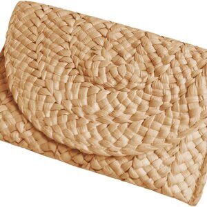 Straw Clutch Purse for Women, Woven Beach Straw Bags for Summer,Rattan Clutch Fo